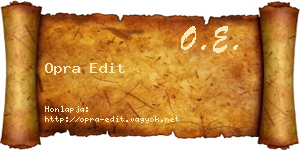 Opra Edit névjegykártya